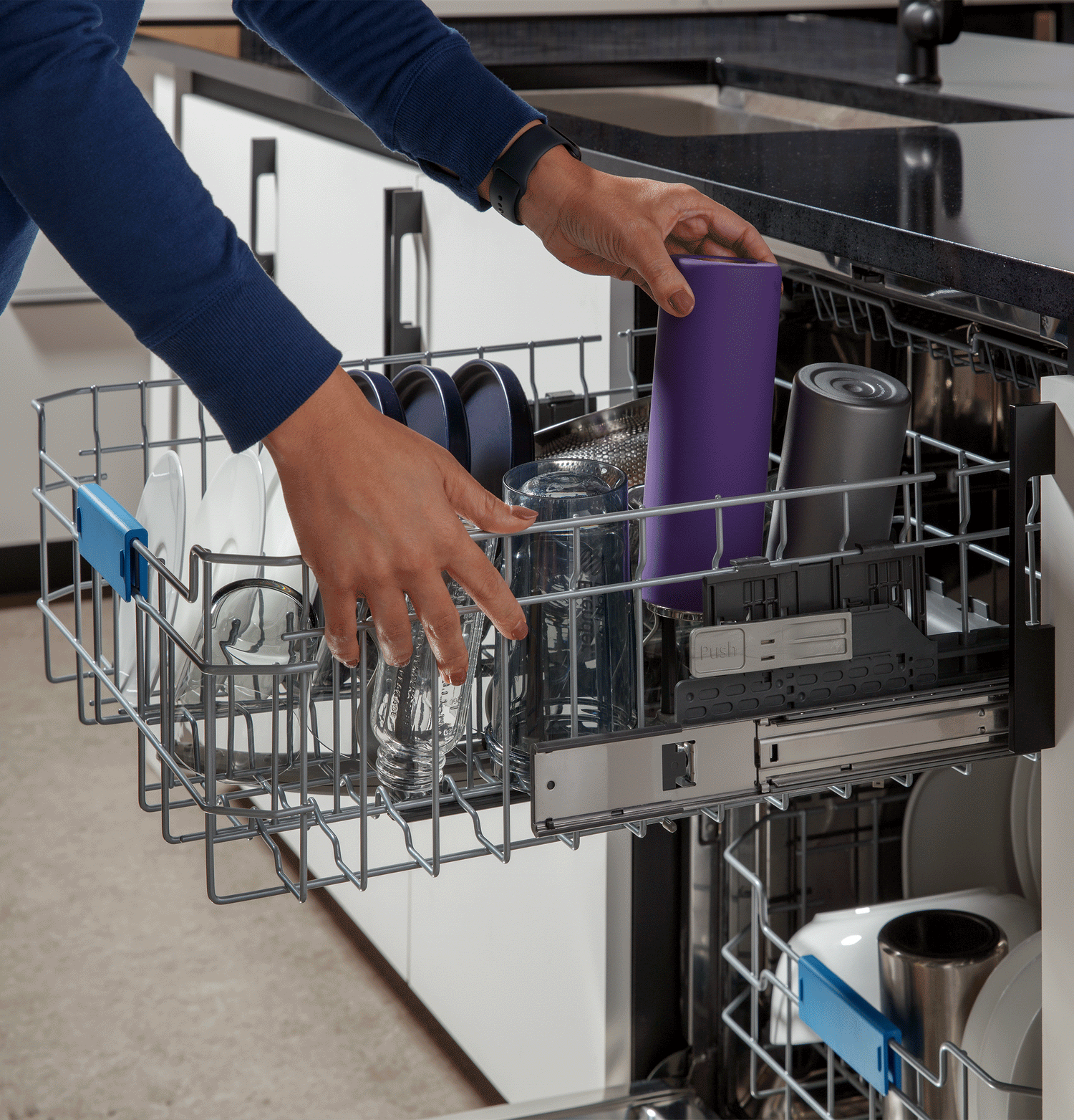GE Profile™ ENERGY STAR® Fingerprint Resistant Top Control Stainless Interior Dishwasher with Microban™ Antimicrobial Technology