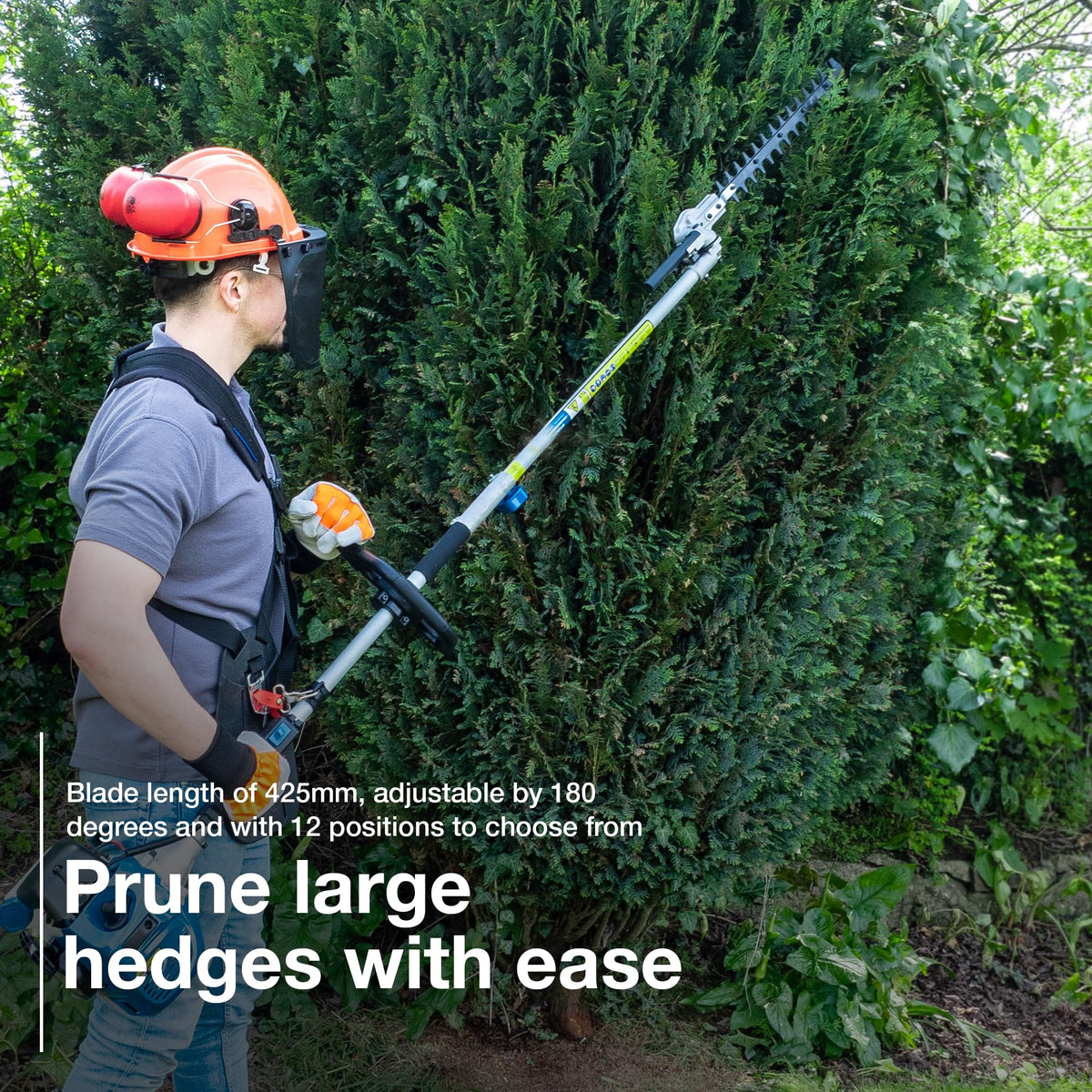5-in-1 Petrol Garden Multi Tool with Hedge Trimmer, Chainsaw & Brushcutter Attachments