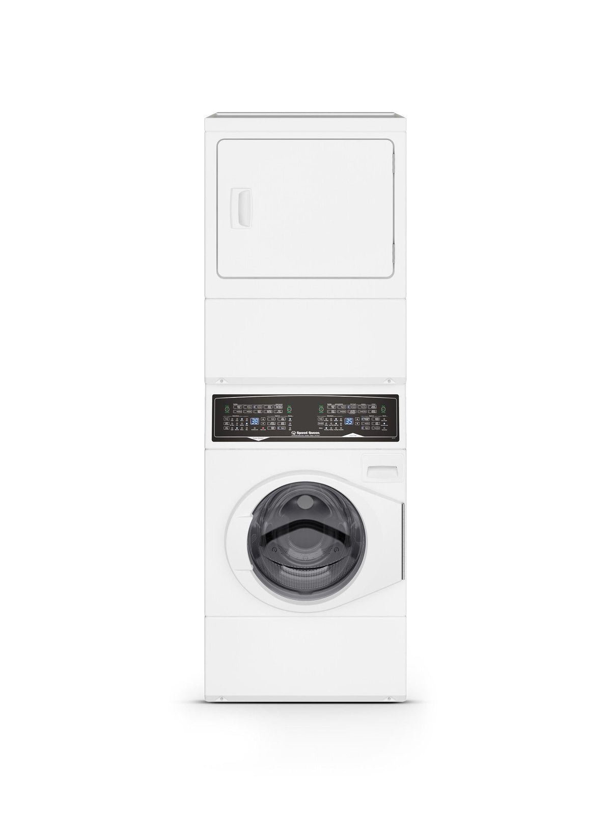 White Stacked Washer - Electric Dryer